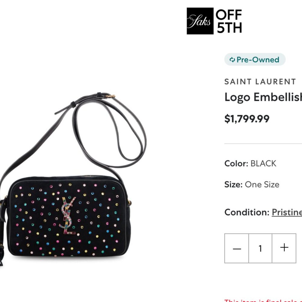 Yves Saint Laurent Rainbow Crystal Studded tassel crossbody Camera Bag - Picture 16 of 17